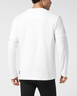 Biała koszulka z podwójnym rękawem - Image #1