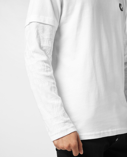 Biała koszulka z podwójnym rękawem - Image #3