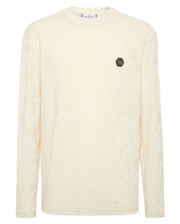 Beżowy żakardowy longsleeve - Image #1