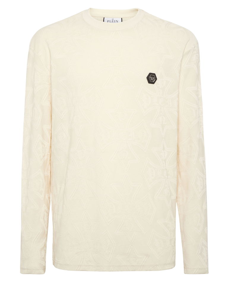 Beżowy żakardowy longsleeve - Image #1