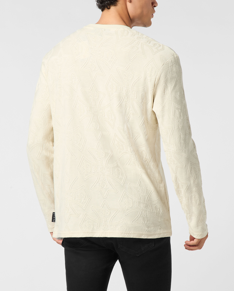 Beżowy żakardowy longsleeve - Image #3