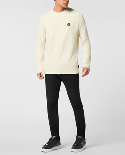 Beżowy żakardowy longsleeve - Image #2
