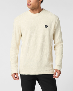 Beżowy żakardowy longsleeve - Image #0