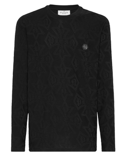 Czarny żakardowy longsleeve - Image #1