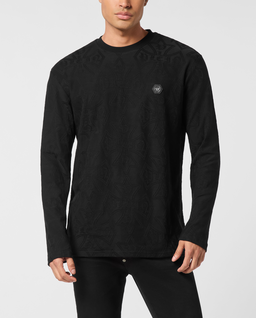 Czarny żakardowy longsleeve - Image #0