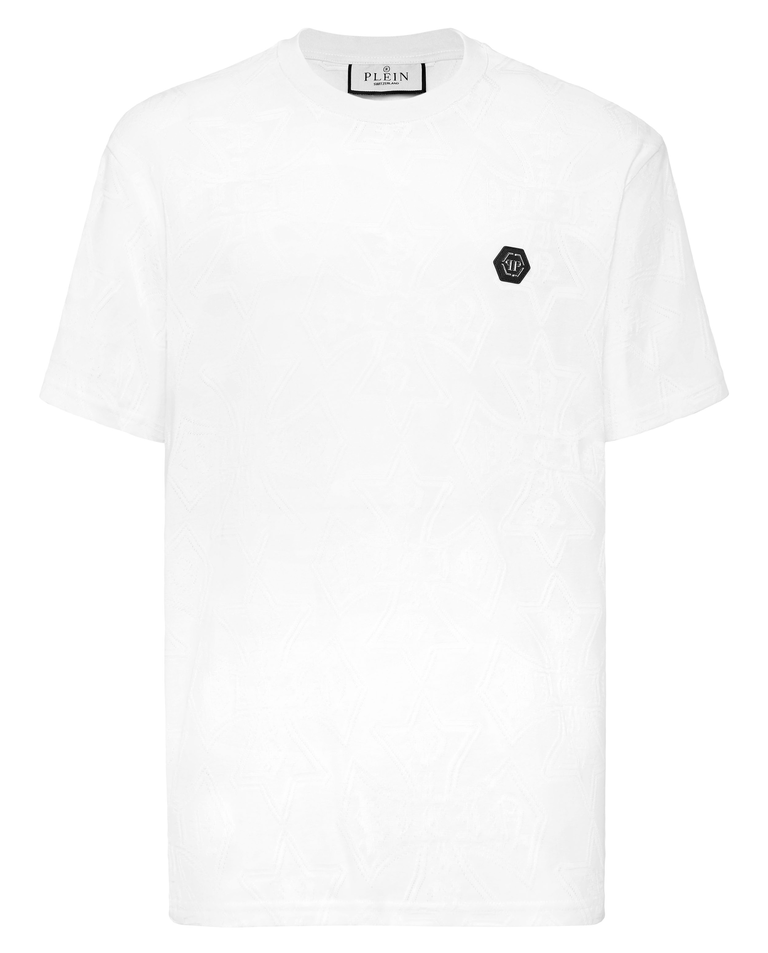 Biały t-shirt z logo - Image #4