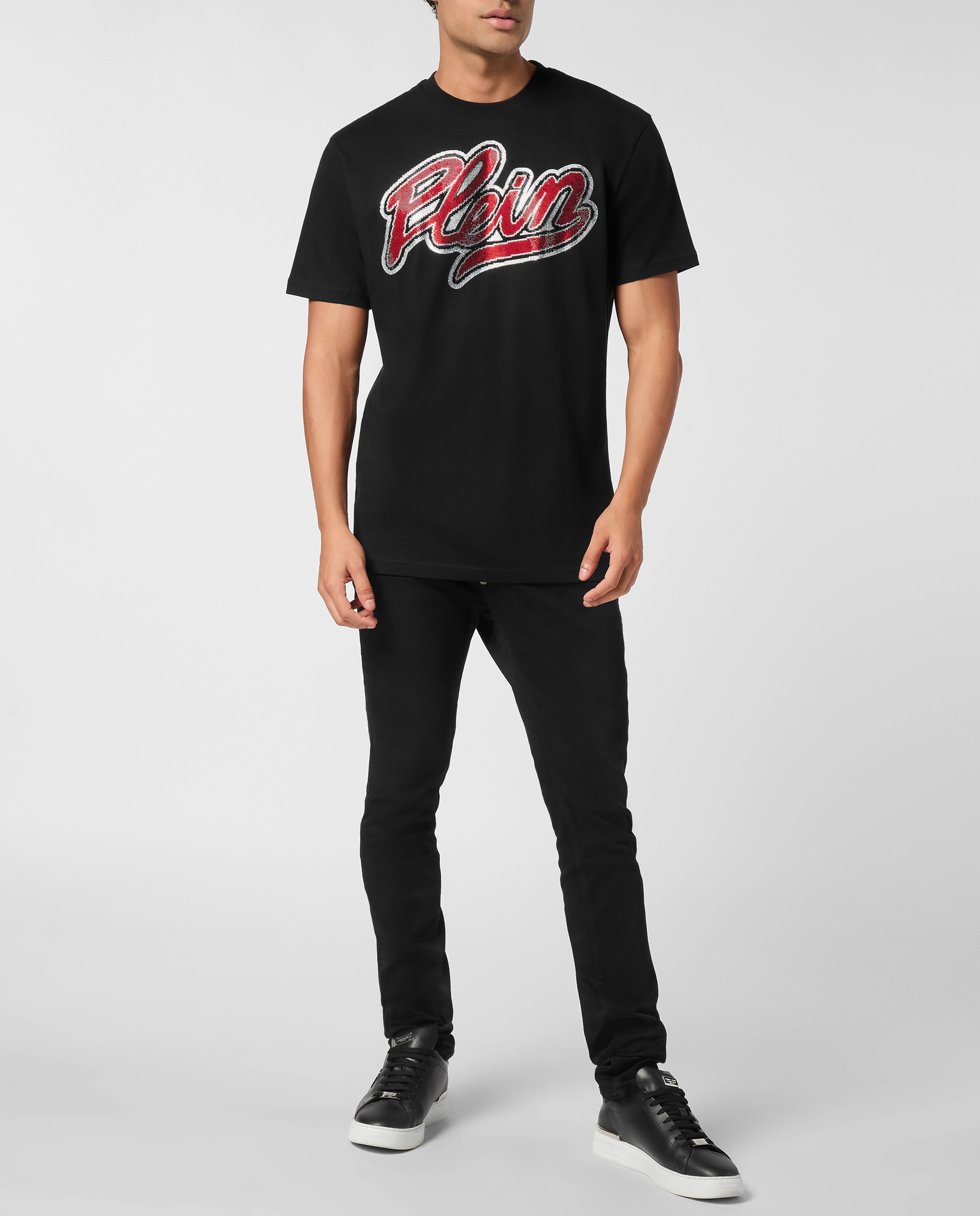 Czarna koszulka z okrągłym dekoltem - Image #2