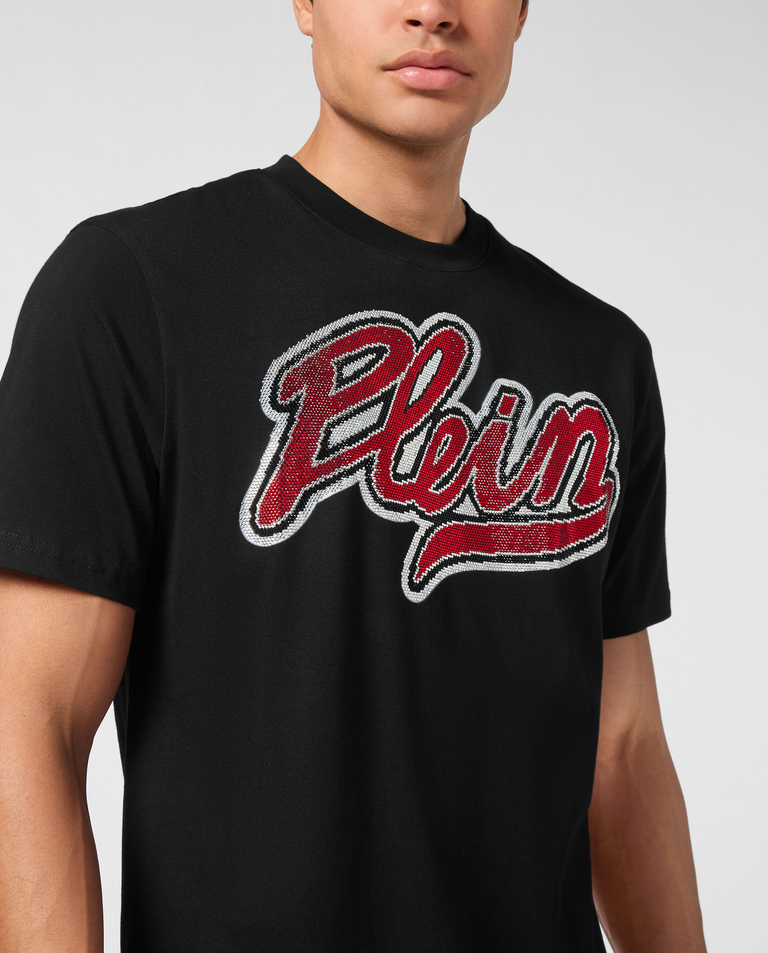 Czarna koszulka z okrągłym dekoltem - Image #3