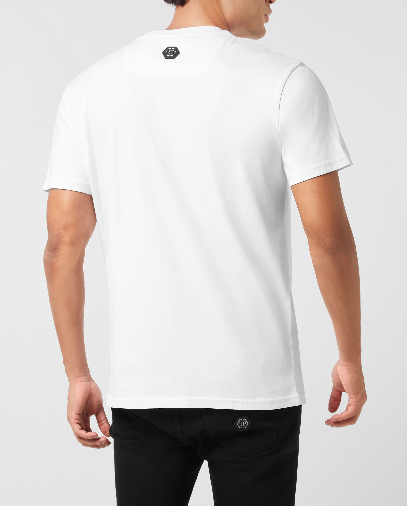 Biała koszulka z okrągłym dekoltem - Image #4