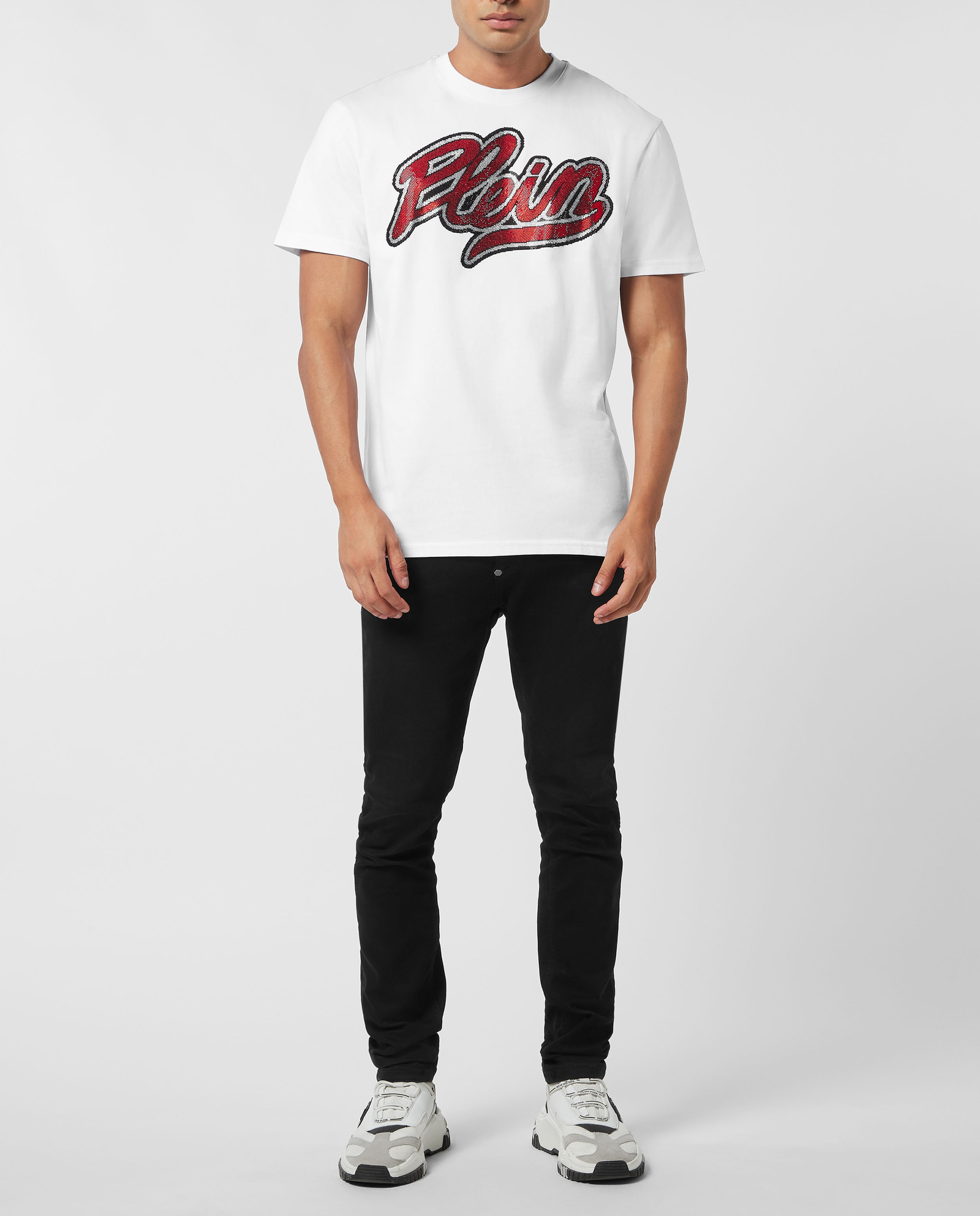 Biała koszulka z okrągłym dekoltem - Image #2