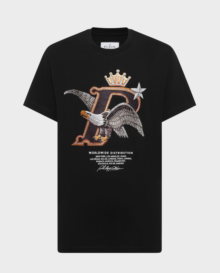 Czarny t-shirt z nadrukiem Eagle