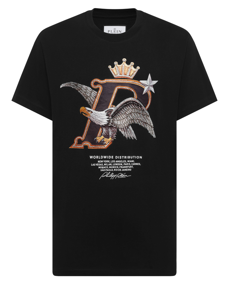 Czarny t-shirt z nadrukiem Eagle