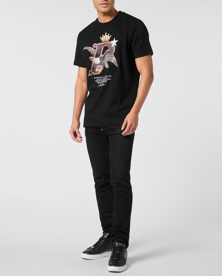 Czarny t-shirt z nadrukiem Eagle - Image #2