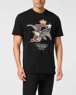 Czarny t-shirt z nadrukiem Eagle - Image #0