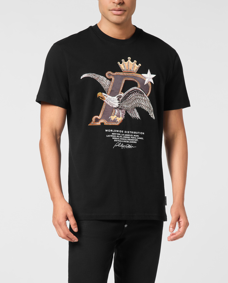 Czarny t-shirt z nadrukiem Eagle