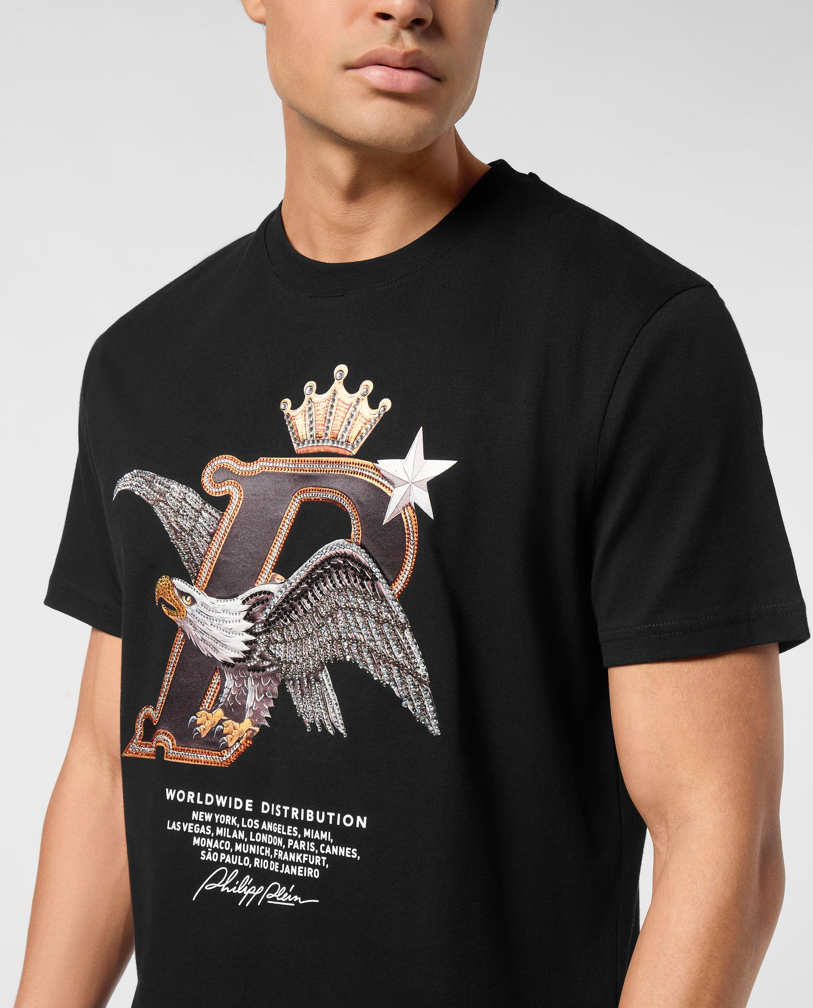 Czarny t-shirt z nadrukiem Eagle - Image #3