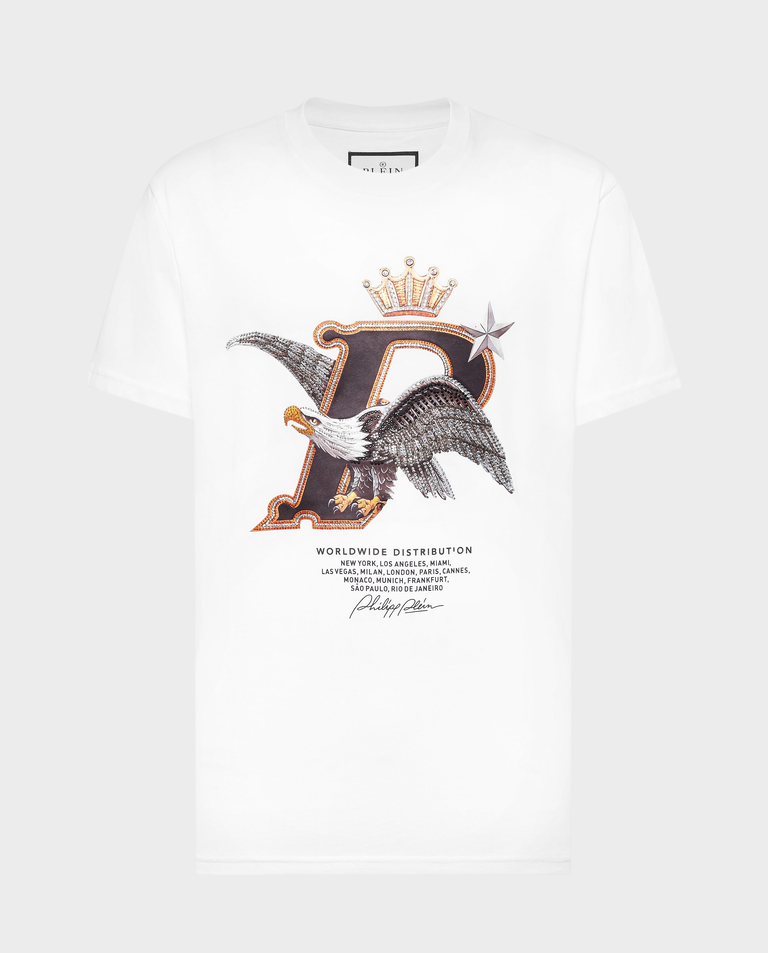 Biały t-shirt z nadrukiem Eagle