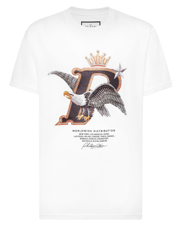 Biały t-shirt z nadrukiem Eagle