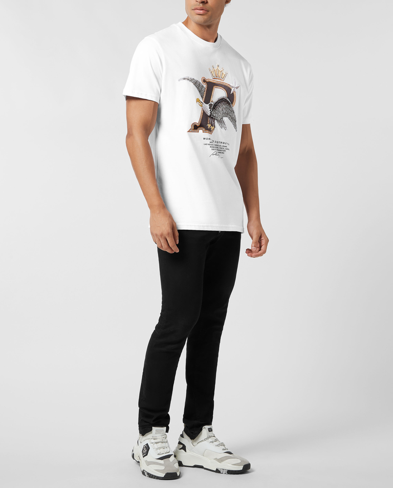 Biały t-shirt z nadrukiem Eagle - Image #2