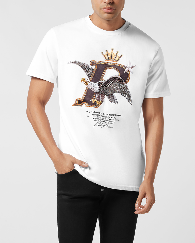 Biały t-shirt z nadrukiem Eagle