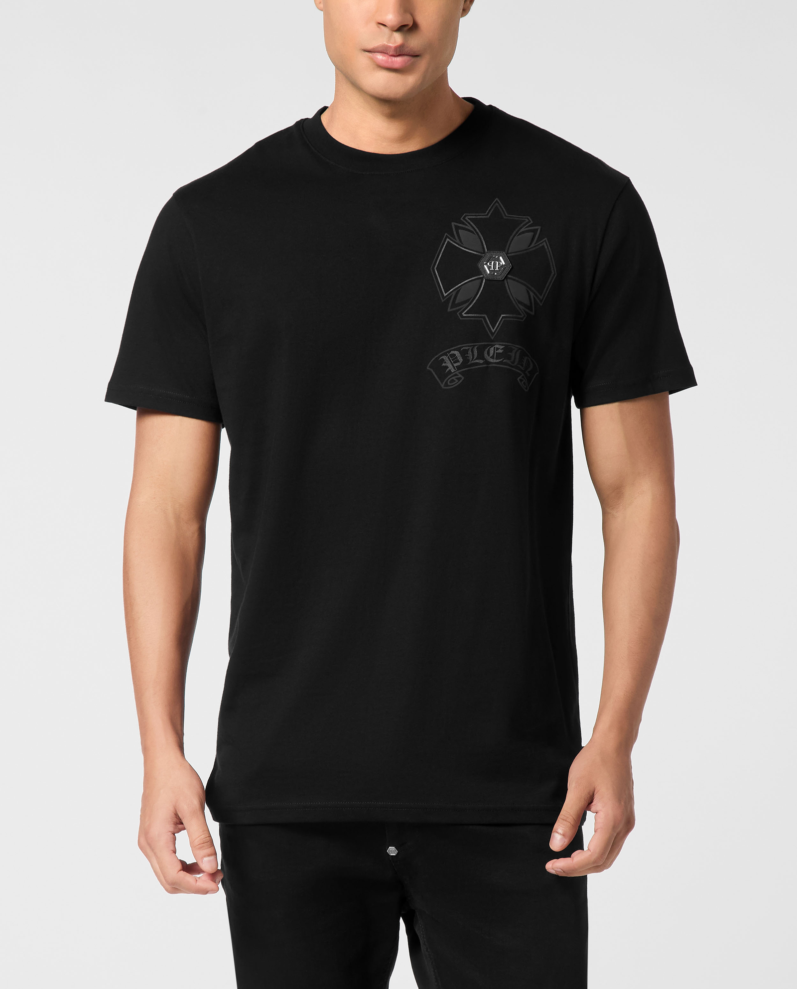 Czarny t-shirt Puffy Chrome Crest - Image #0