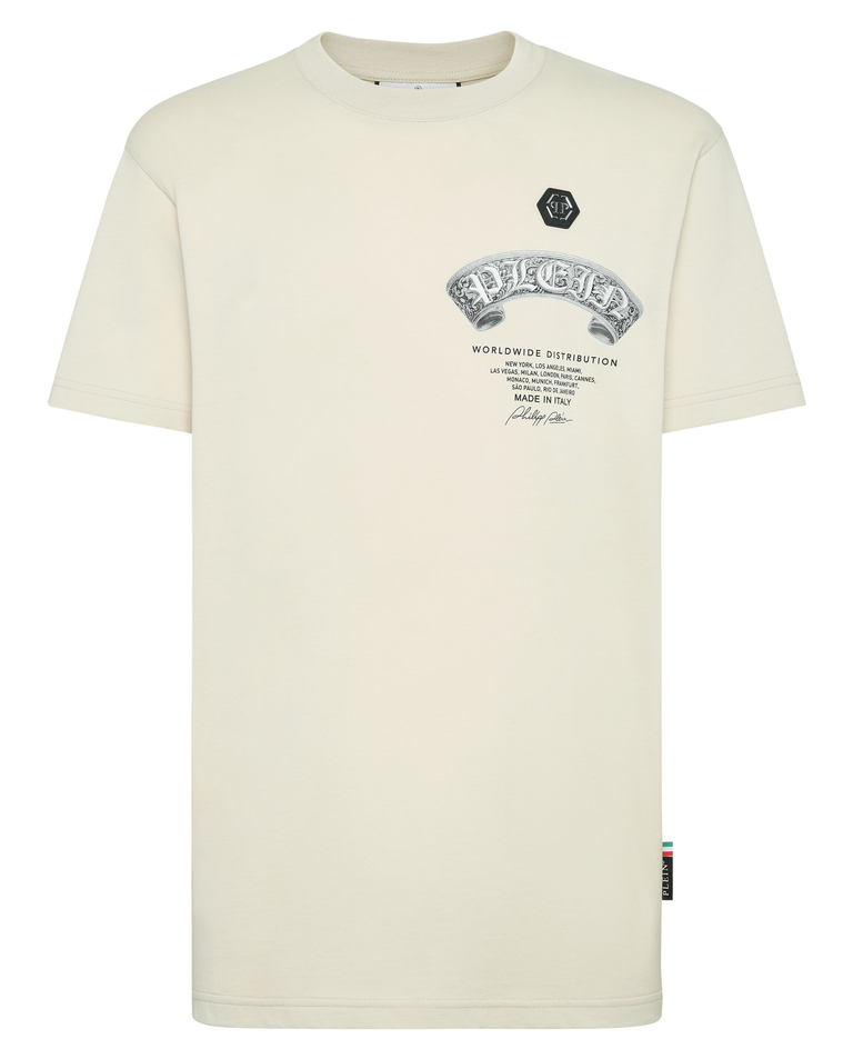 Kremowy t-shirt Baroque Skull - Image #3