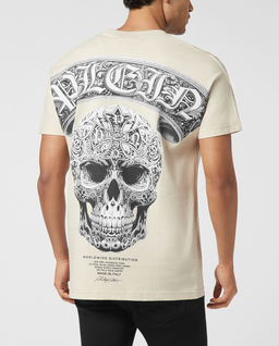 Kremowy t-shirt Baroque Skull - Image #1