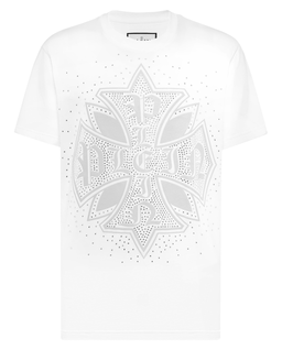 Biały t-shirt z logo - Image #4