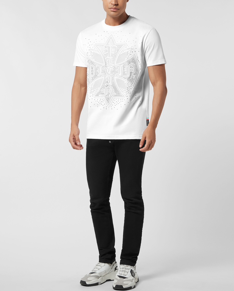 Biały t-shirt z logo - Image #2