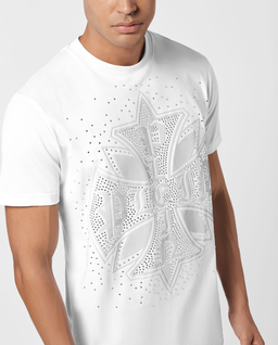 Biały t-shirt z logo - Image #3