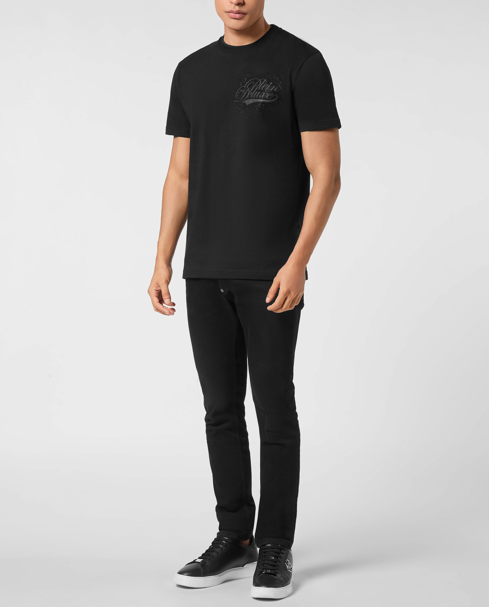 Czarna koszulka z ozdobnym logo - Image #2