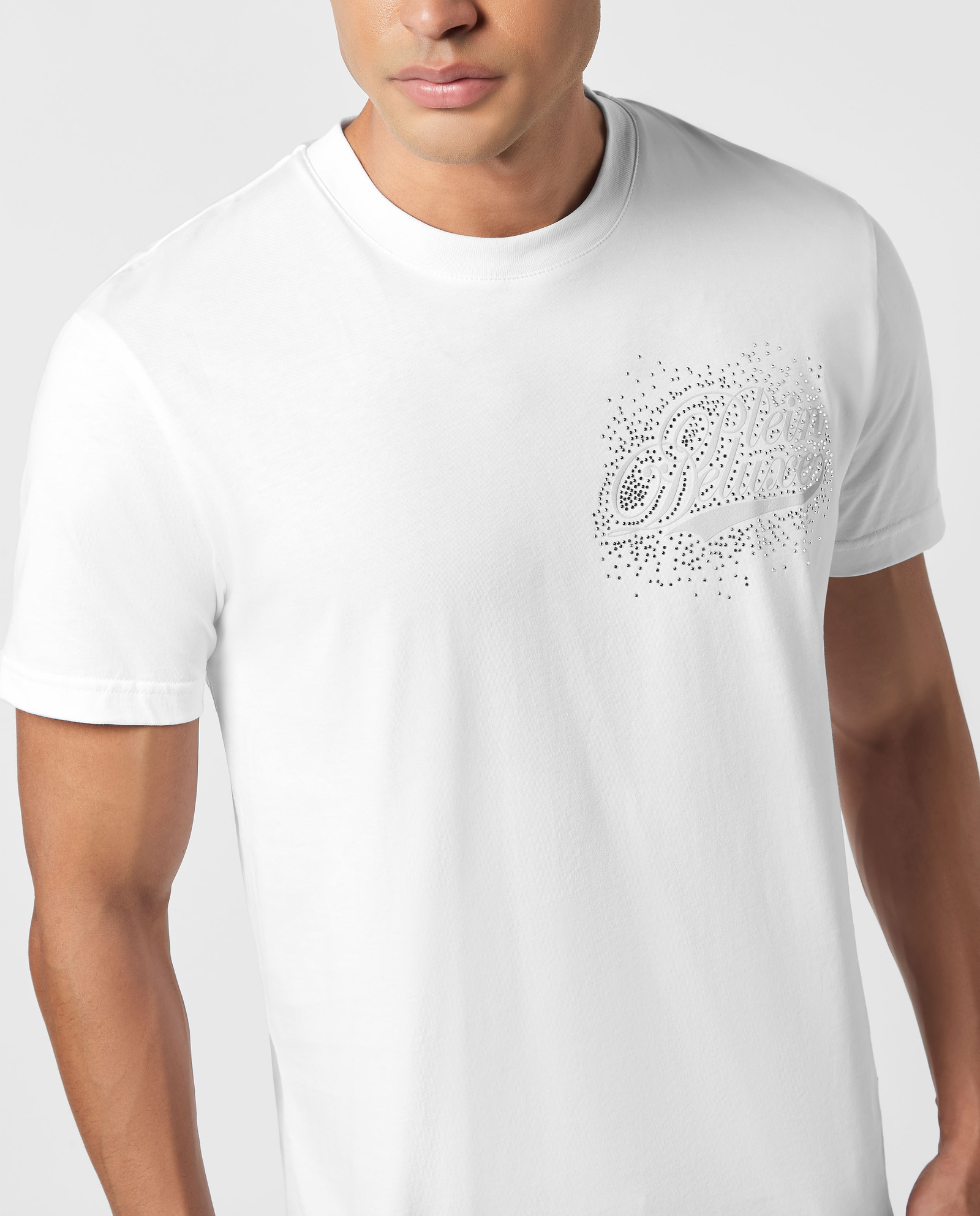 Biała koszulka z ozdobnym logo - Image #4