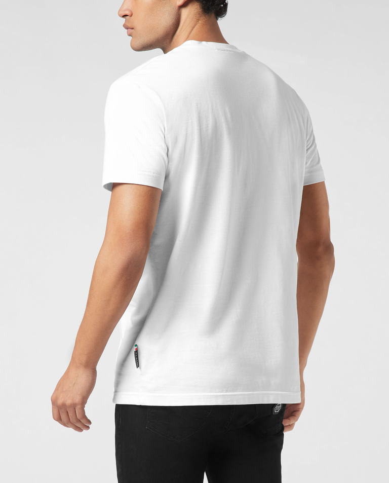 Biały t-shirt Raccoon Signature