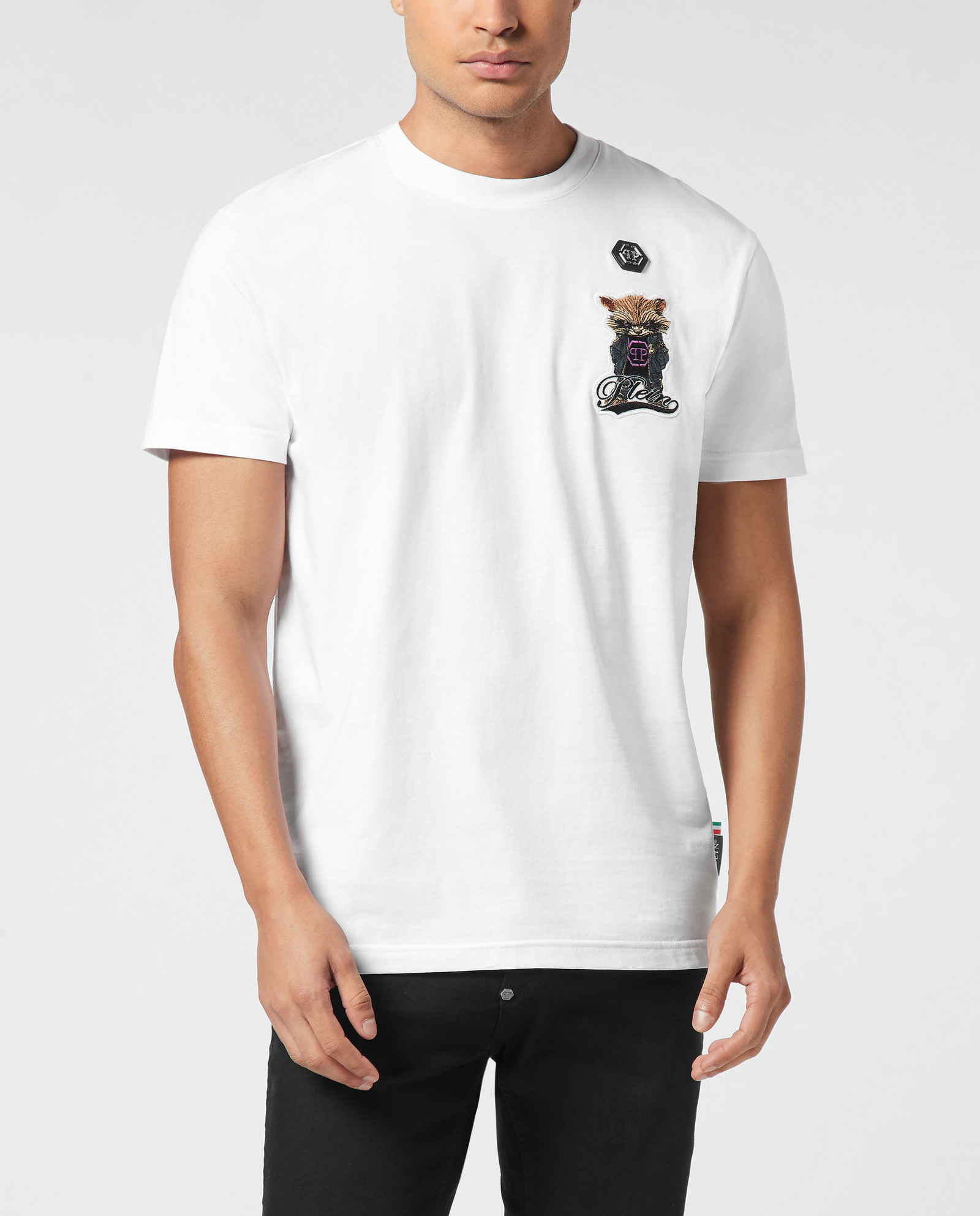 Biały t-shirt Raccoon Signature - Image #0