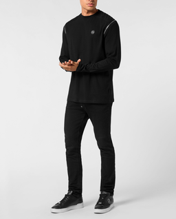 Czarny bawełniany longsleeve - Image #2