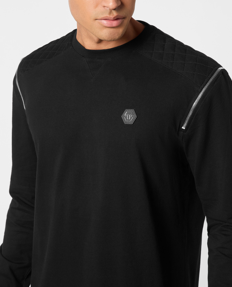 Czarny bawełniany longsleeve - Image #4