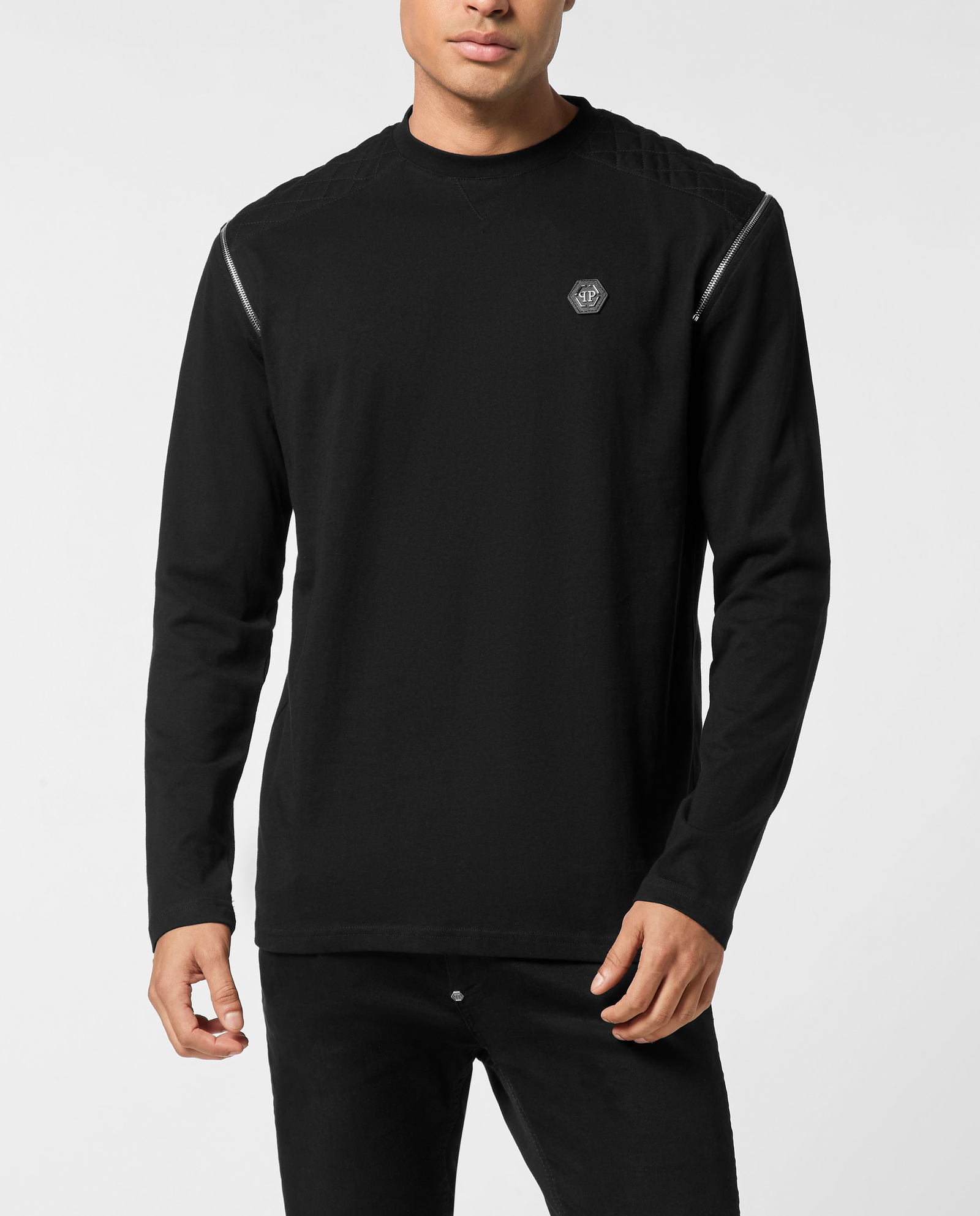 Czarny bawełniany longsleeve - Image #0