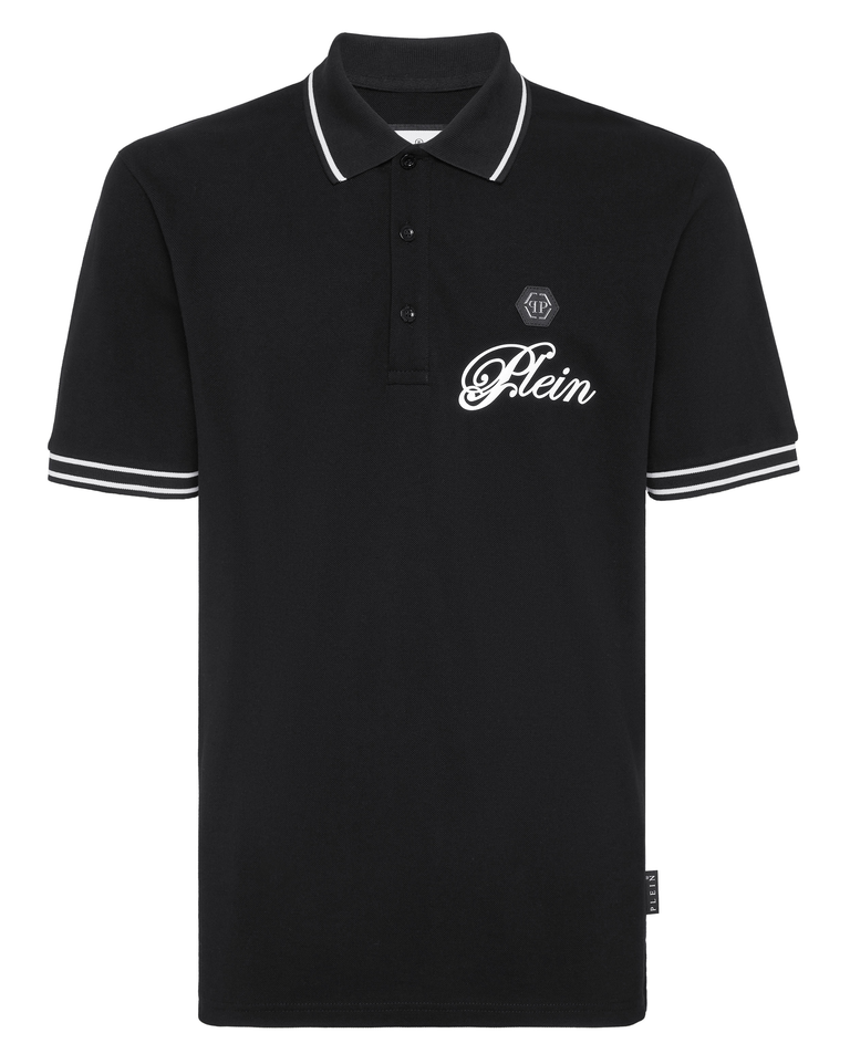 Czarna koszulka polo z bawełny