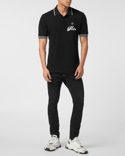 Czarna koszulka polo z bawełny - Image #2