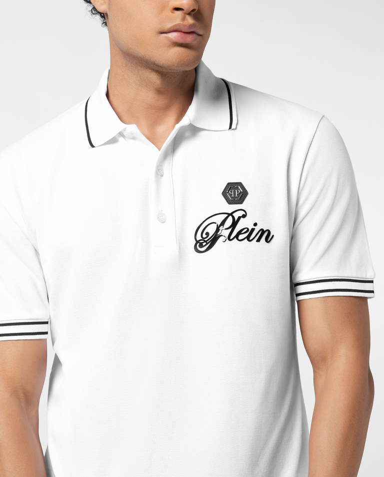 Biała koszulka polo z bawełny - Image #4