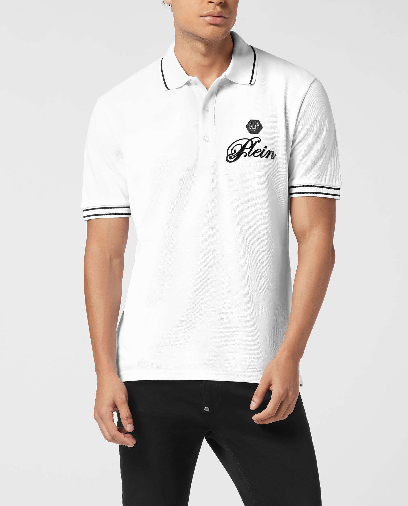 Biała koszulka polo z bawełny - Image #0