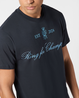 Granatowy t-shirt z napisem - Image #3