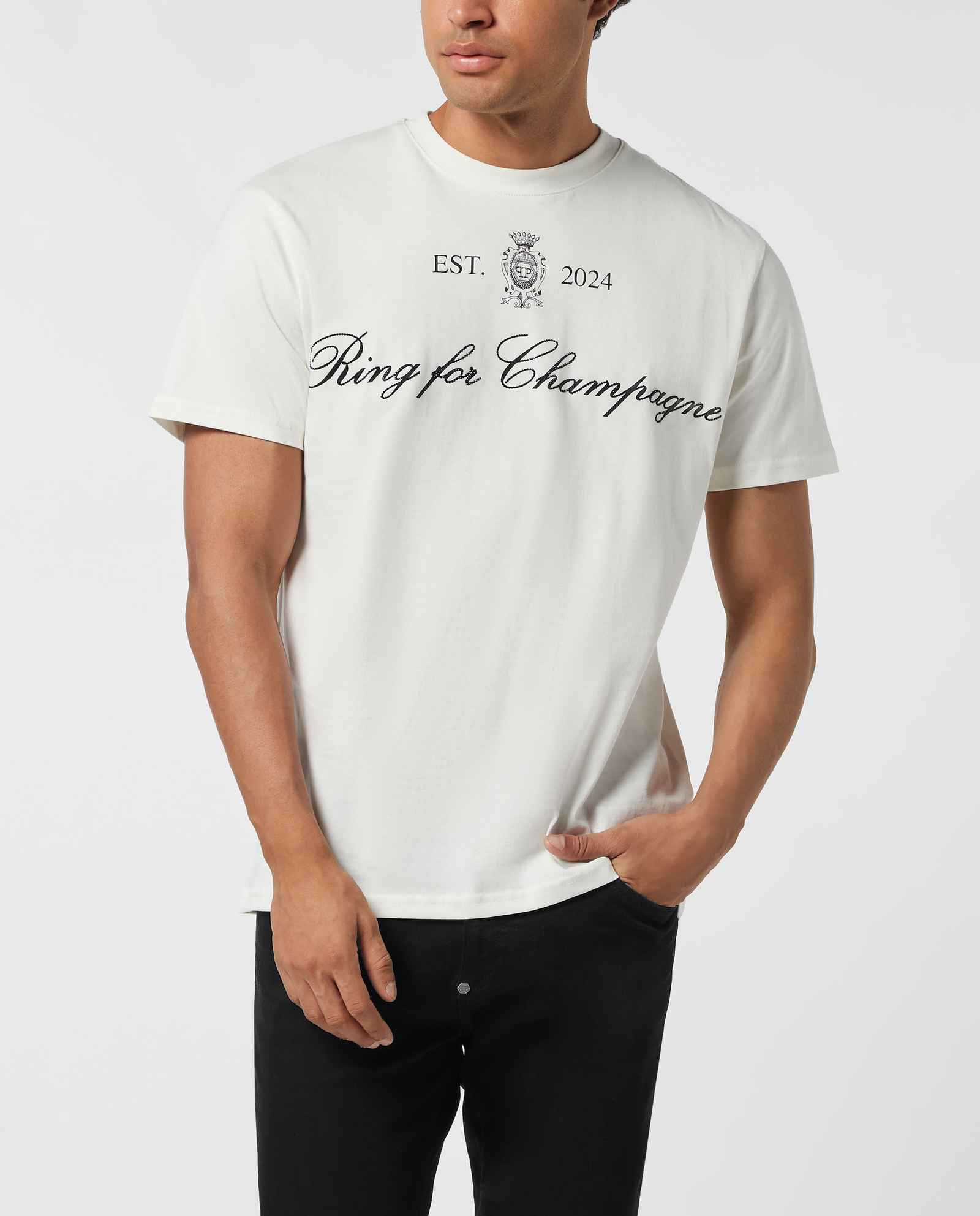 Biały t-shirt z napisem - Image #0