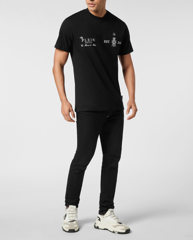 Bawełniany t-shirt z nadrukami - Image #3