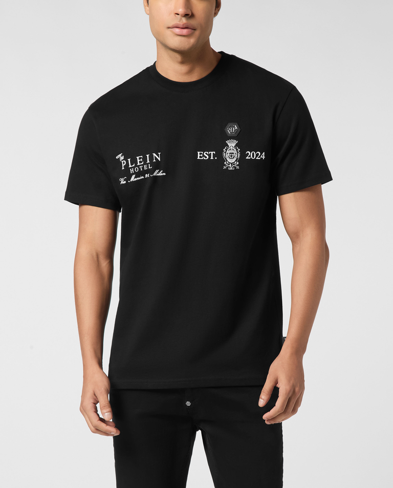 Bawełniany t-shirt z nadrukami - Image #0