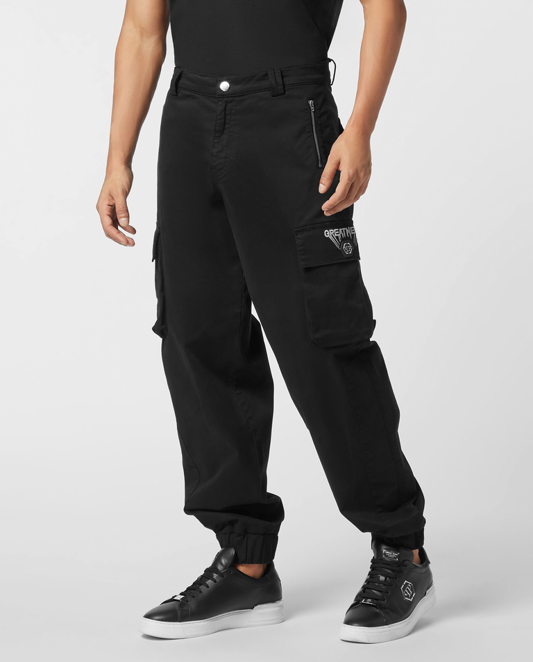 Czarne spodnie cargo Greatness