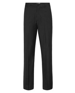 Szare spodnie w prążki Loose Fit - Image #1