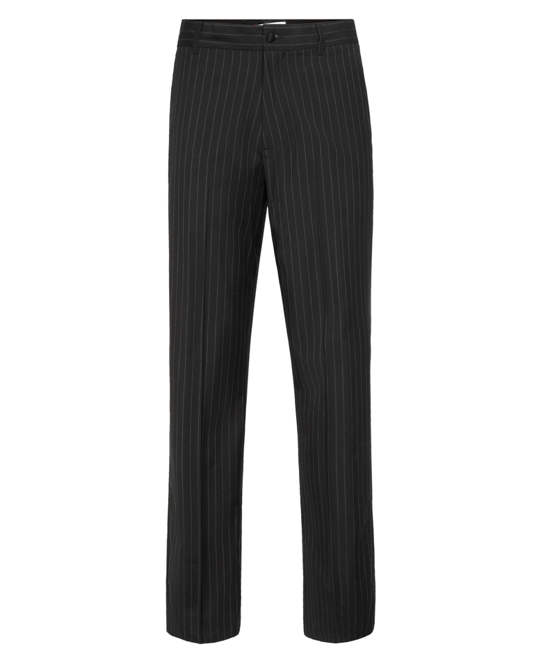 Szare spodnie w prążki Loose Fit - Image #1