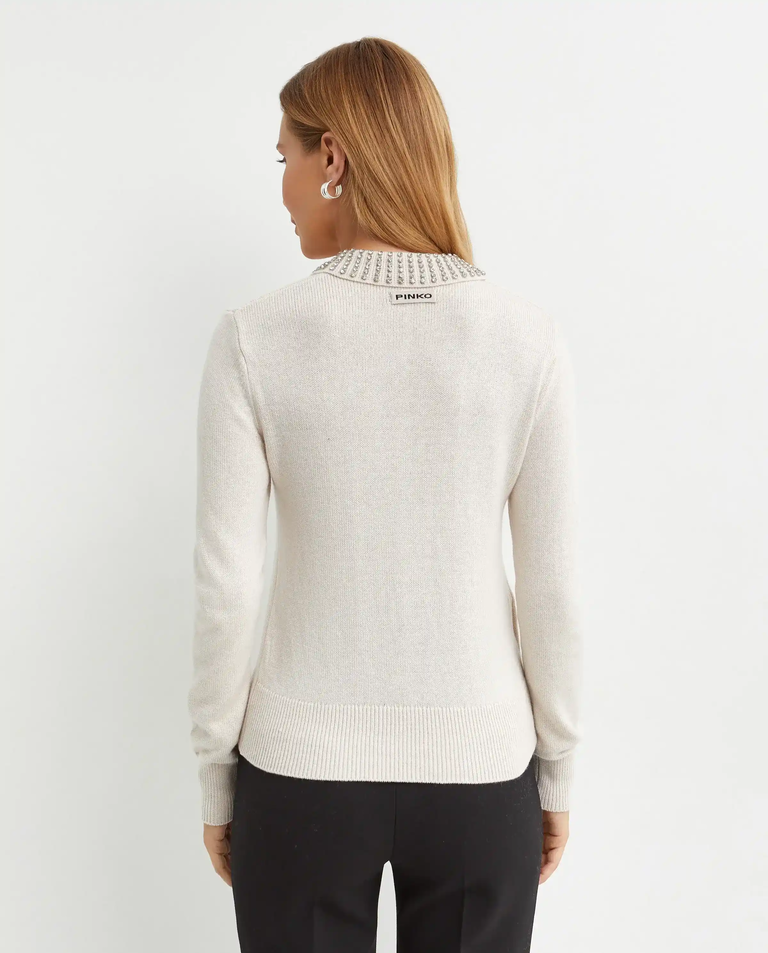 Beżowy sweter z aplikacją - Image #1