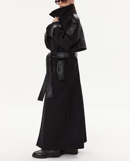 Kaszmirowy trencz ze skórą - Image #2